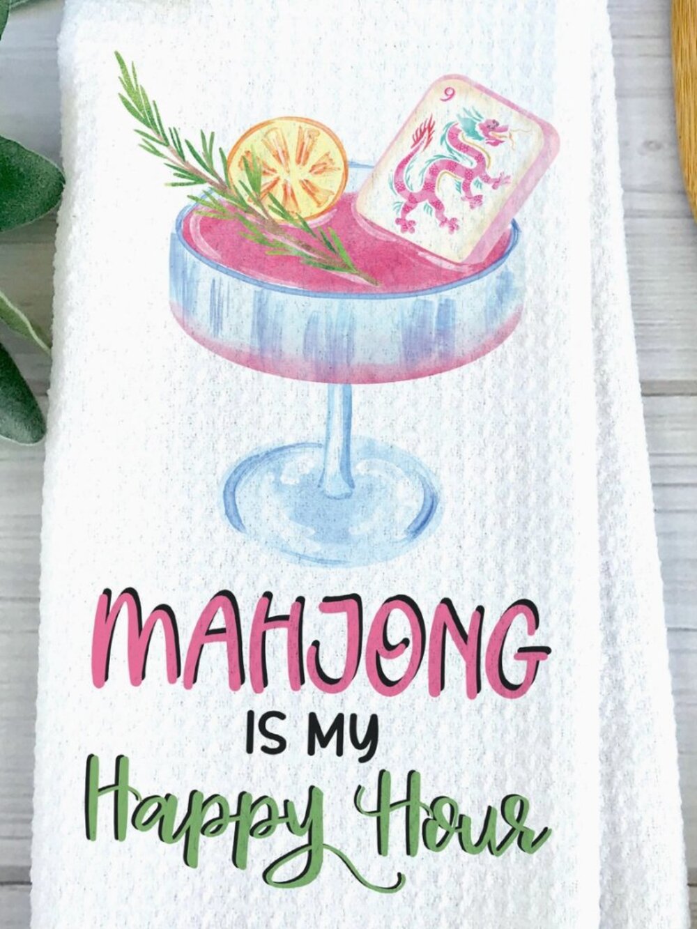 Mahjong Is My Happy Hour Novelty Hand Towel